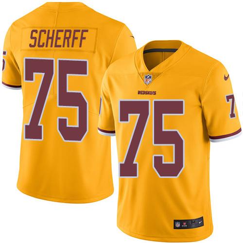 Nike Redskins #75 Brandon Scherff Gold Youth Stitched NFL Limited Rush Jersey